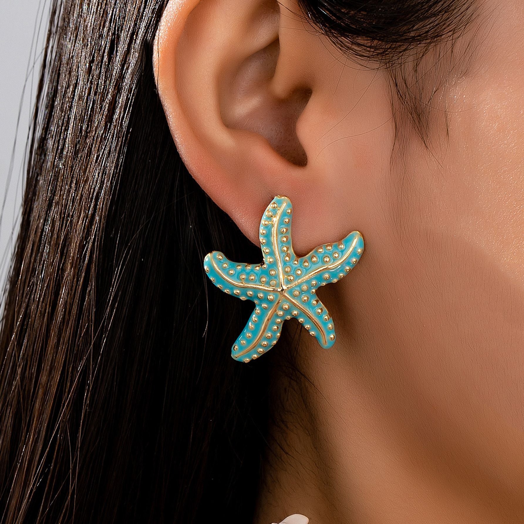 Wholesale Electroplated Alloy Purple Starfish Earrings For Women Stylish Everyday Wear