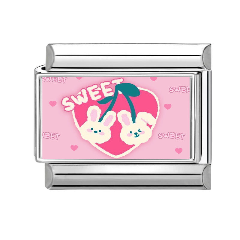 Wholesale 9mm Italian Charm Starter Bracelets DIY Heart Series Stainless Steel Composable Bracelet