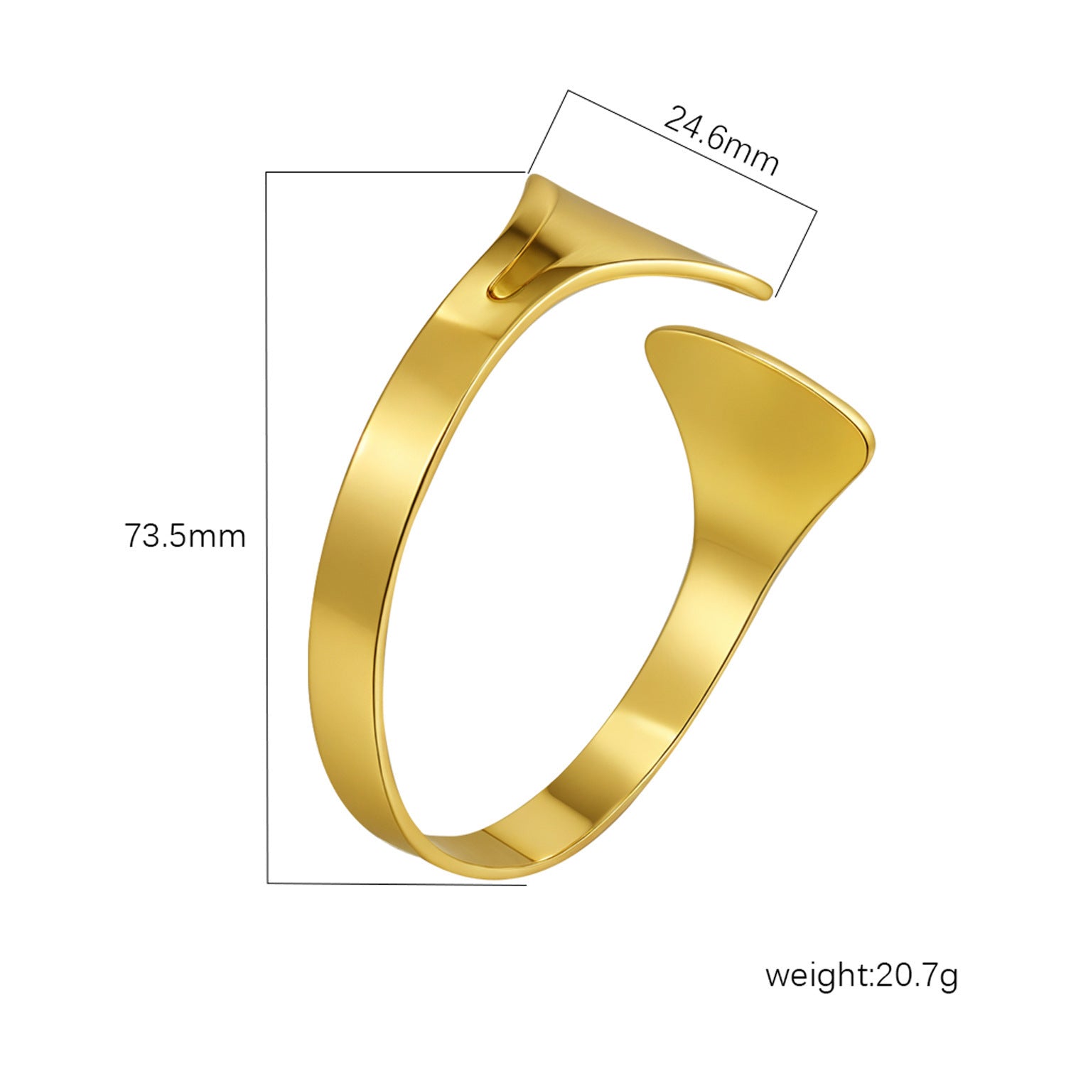 Wholesale Stainless Steel Open C Shape Bangle 18K Gold Plated Fashion Jewelry for Gift Boutique Resale