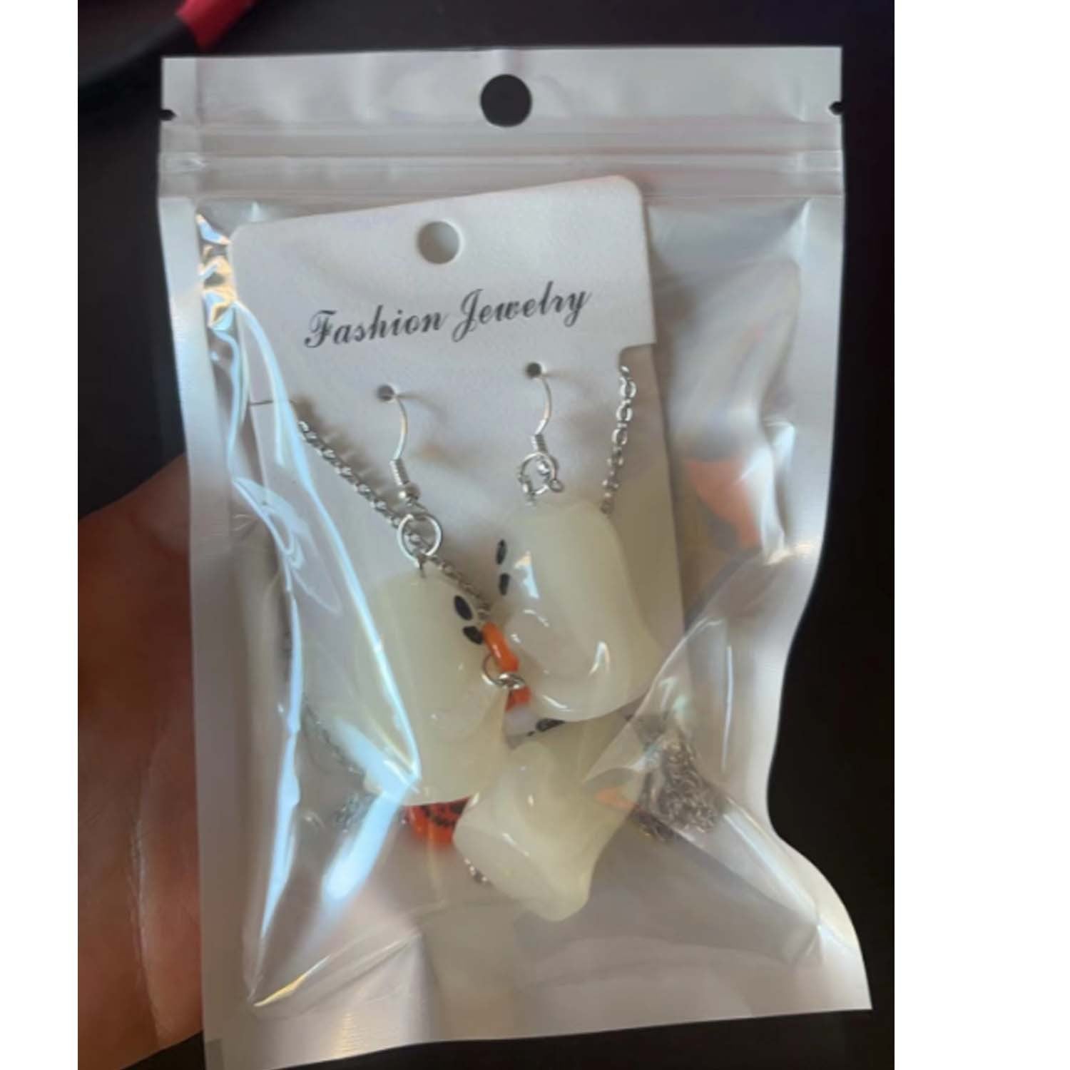 Wholesale Halloween 3D Luminous Ghost Pumpkin Earrings Necklace Sets ACC-ES-ChenY032