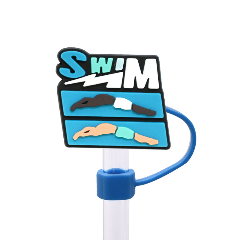 Wholesale Random 100pcs Swimming Necklace Straw Cover 10MM Straw Tube Cap