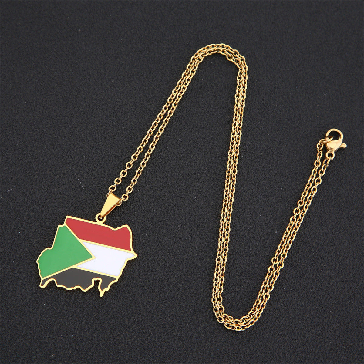 Wholesale Stainless Steel Sudanese Republic Oil Dripping Necklace