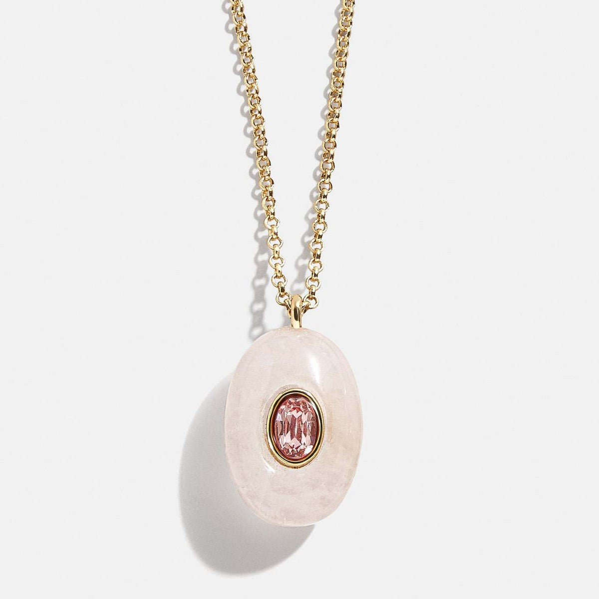 Wholesale Stainless steel natural stone oval necklace