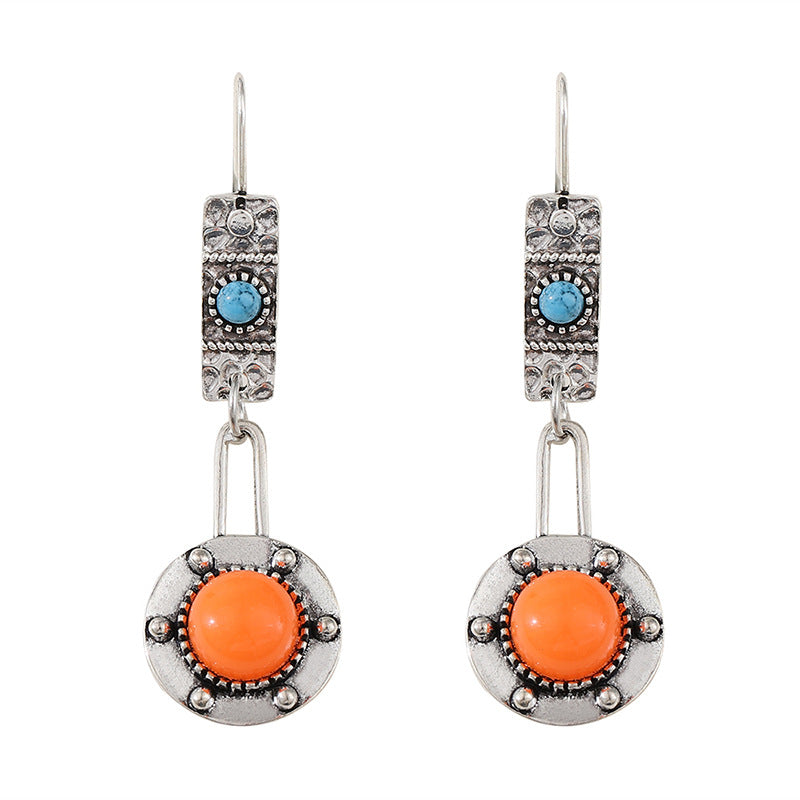 Wholesale Retro Style  Geometric Round Earrings