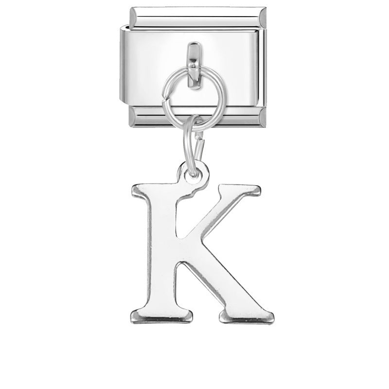 Wholesale 9mm Italian Charm Starter Bracelets DIY Letter Pendant Stainless Steel Composable Bracelet