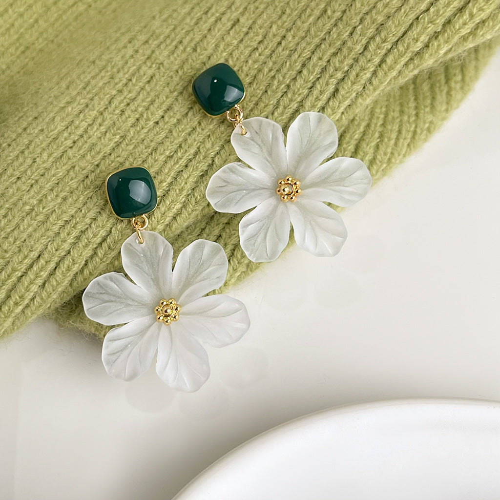 Wholesale  oil drop flower earrings