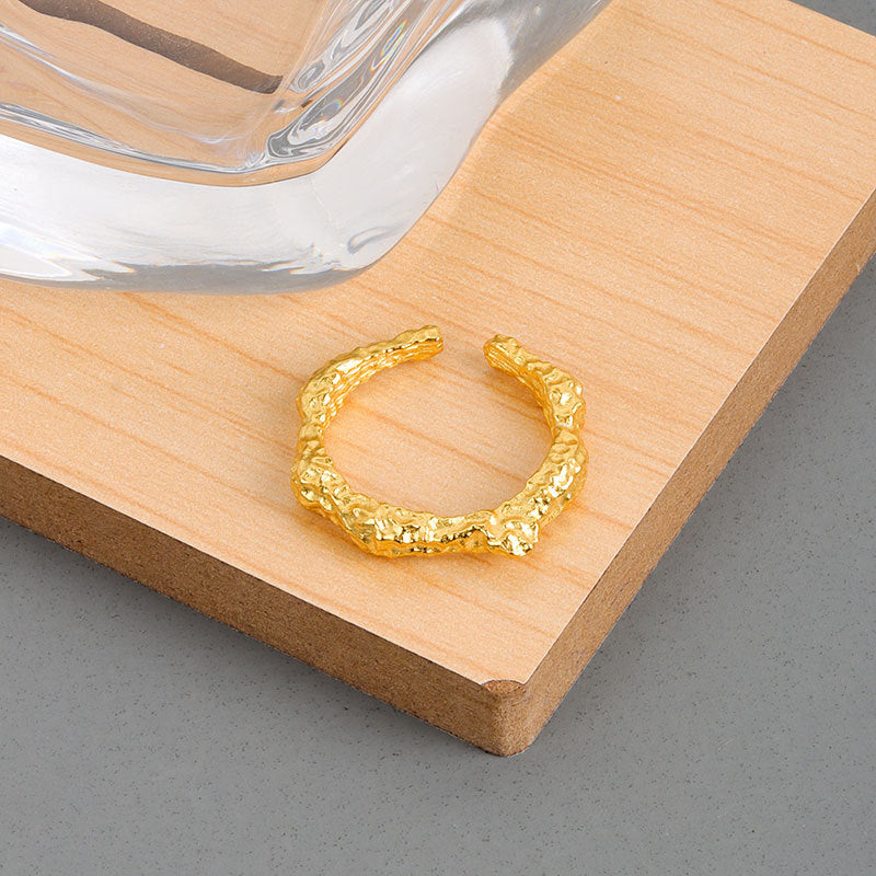 Wholesale Concave and Convex 925 Sterling Silver Foil Open Ring Adjustable Rings ACC-RS-YJY004