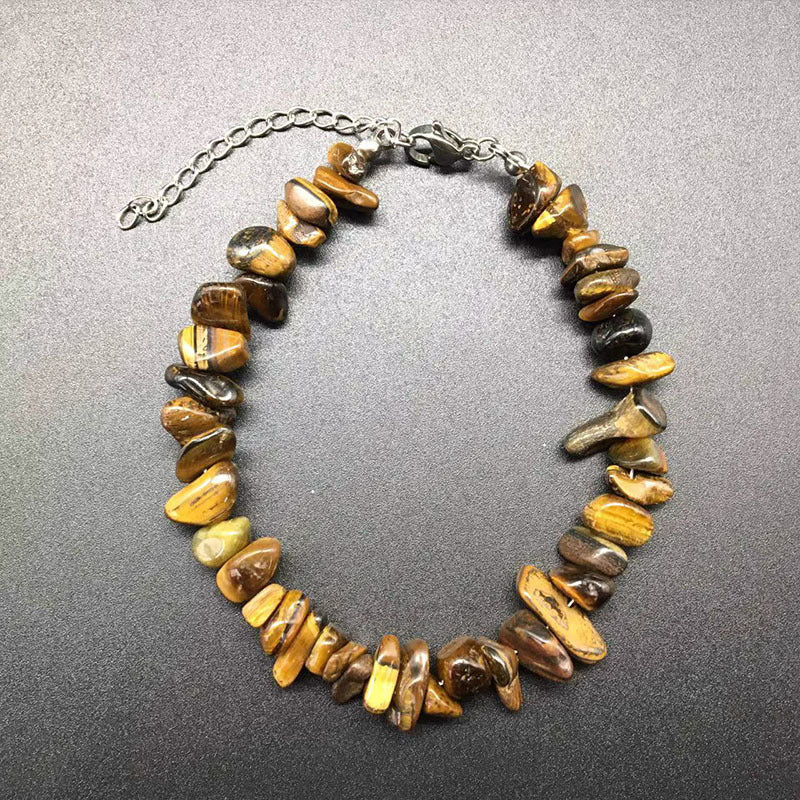 Wholesale Colorful Natural Stone Anklets Stainless Steel Wire Lock Buckle ACC-AS-Yima001