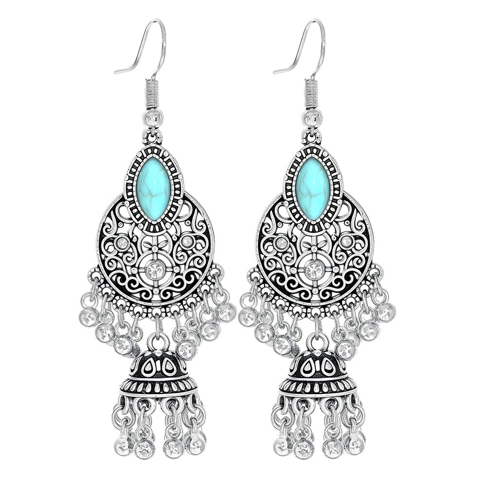 Wholesale Ethnic Style Geometric Acrylic Turquoise Earrings for Women Fashion Jewelry