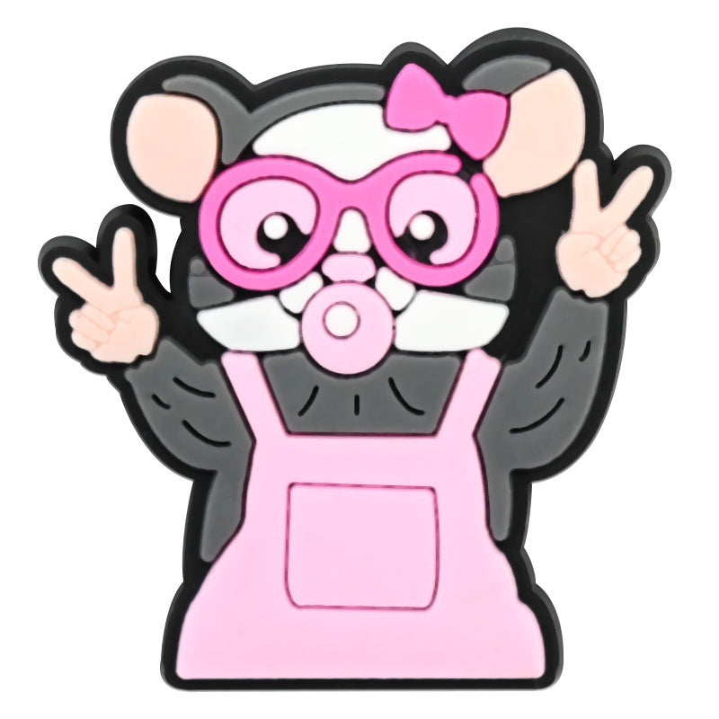 Wholesale Random 100pcs Cute Cartoon Animal Series  PVC Soft Rubber Shoe Buckle Decoration