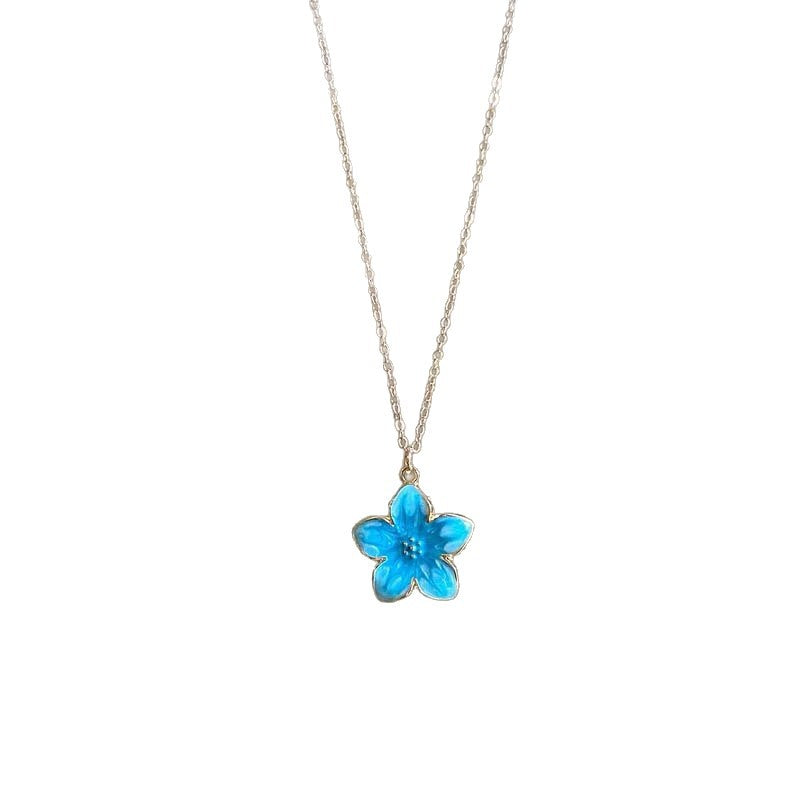 Wholesale Seaside Vacation Multi Layer Blue Flower Necklace Chic Fashion Accessory Gift Boutique Resale