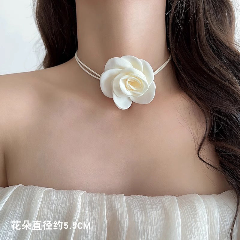 Wholesale  Rose Flower Necklace Summer Clavicle Chain