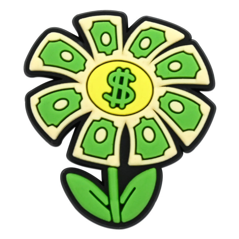 Wholesale   Random 100pcs USD seriesPVC Soft Rubber Shoe Buckle Decoration