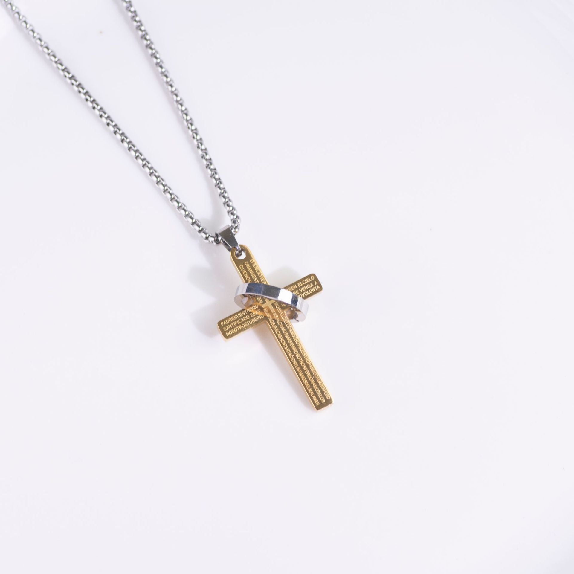 Wholesale Hip Hop Punk Cross Ring Titanium Steel Necklace For Men Women Casual Fashion Accessory