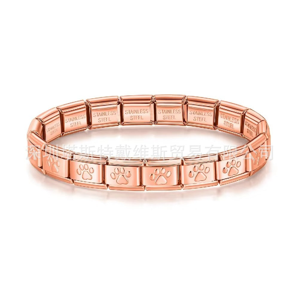 Wholesale  Italian Charm Bracelet 9mm DIY  single-section  Creative Stainless Steel Composable Bracelet