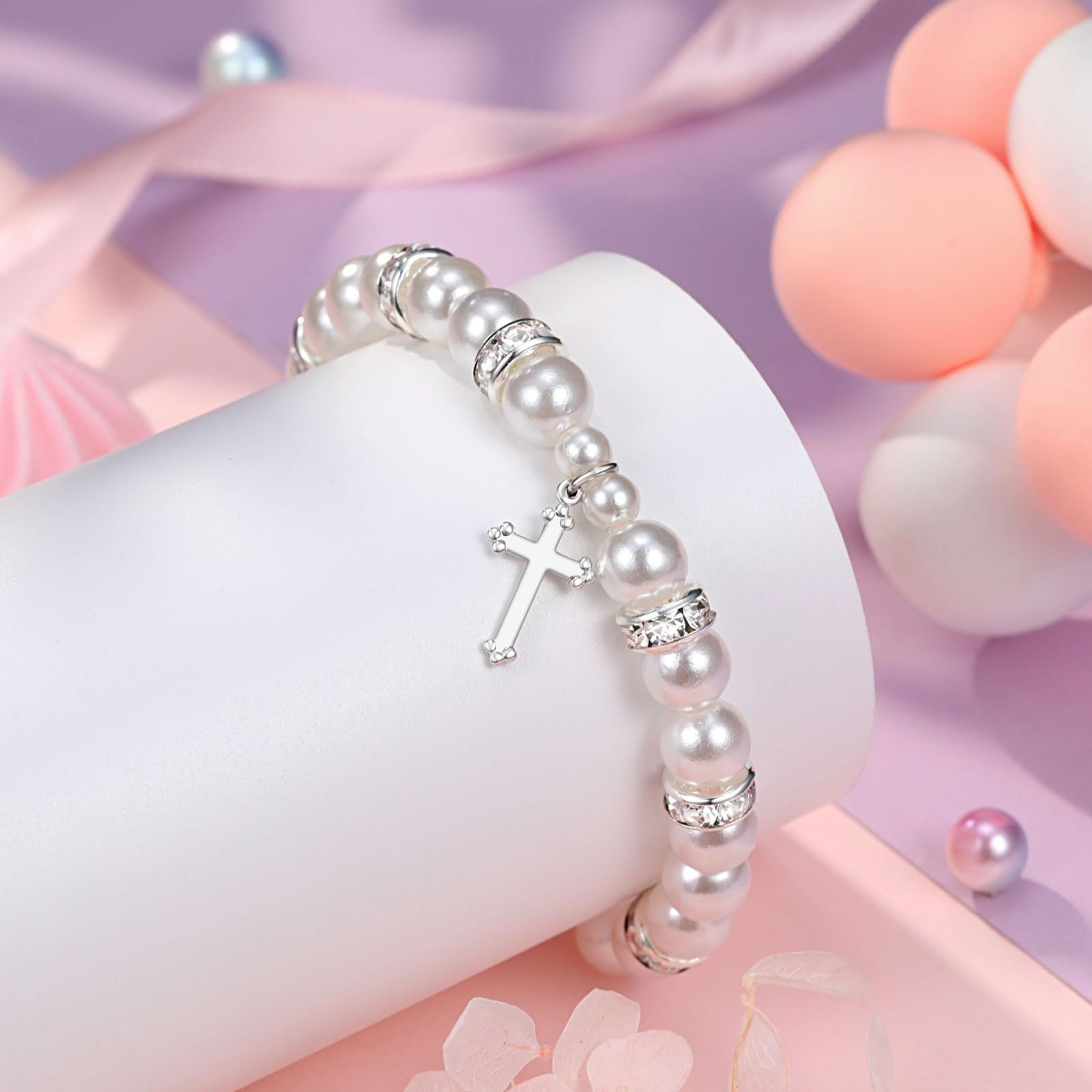 Wholesale Cross Pendant White  Diamond Bracelet