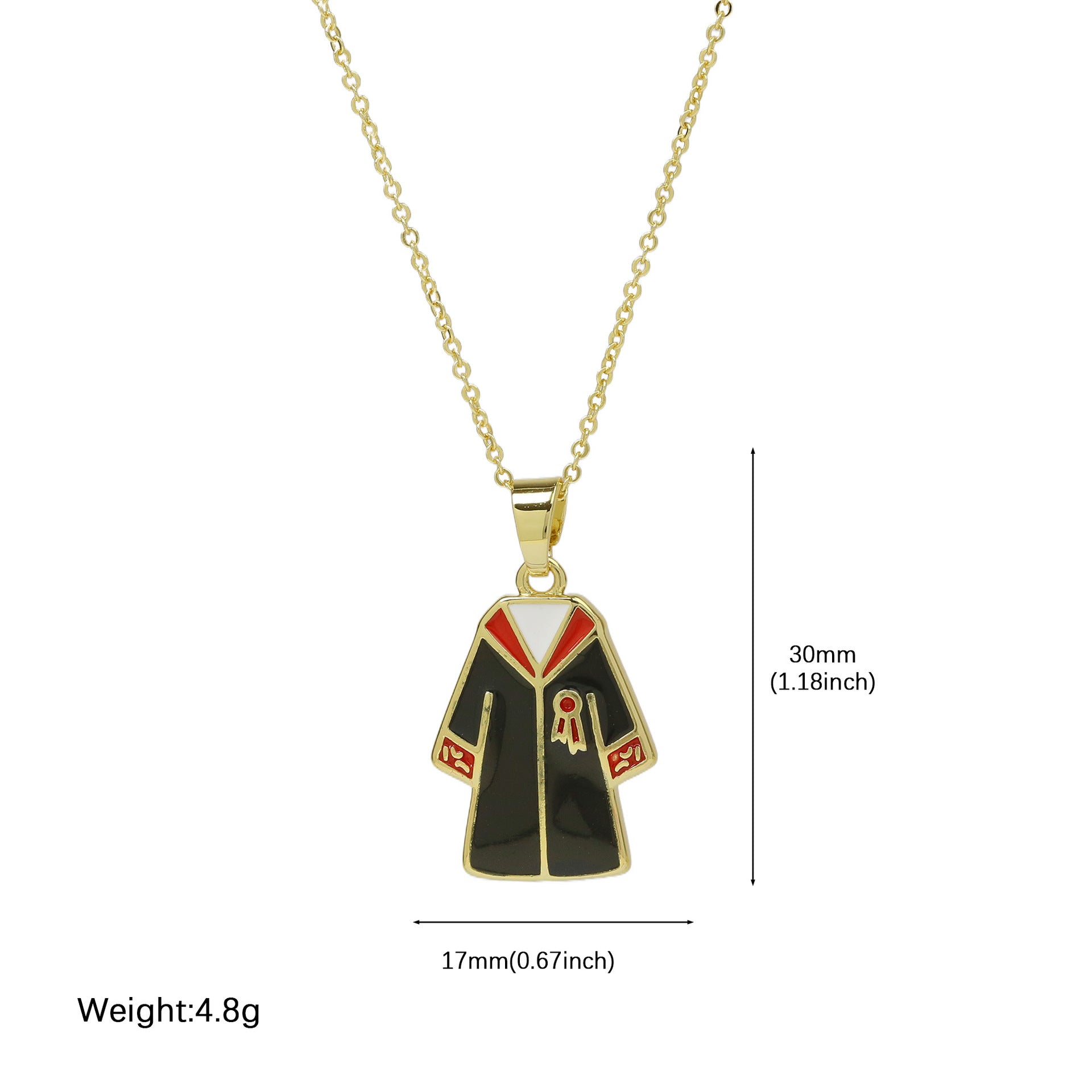 Wholesale Brass real gold electroplated doctoral hat and gown graduation season necklace