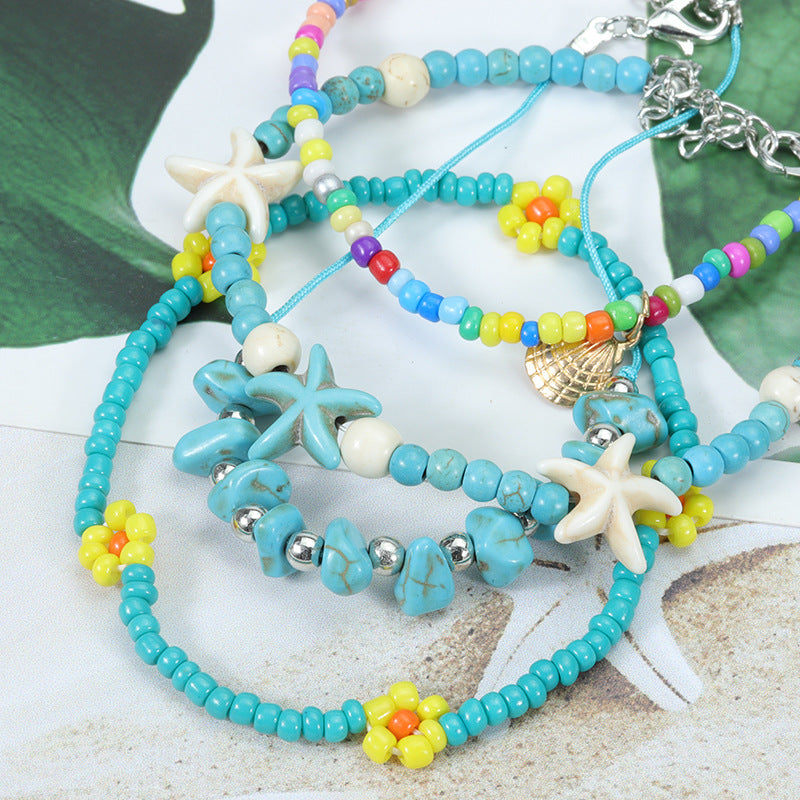 Wholesale rice beads daisy anklet