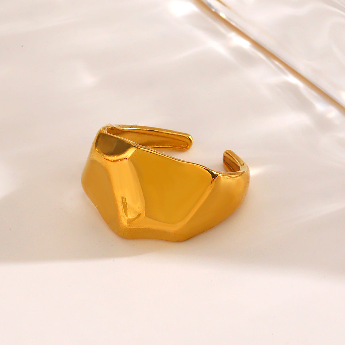 Wholesale  fashion stainless steel thick irregular shaped ring