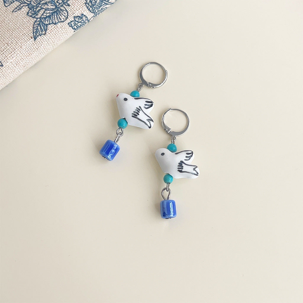 Wholesale Blue and white porcelain series earrings