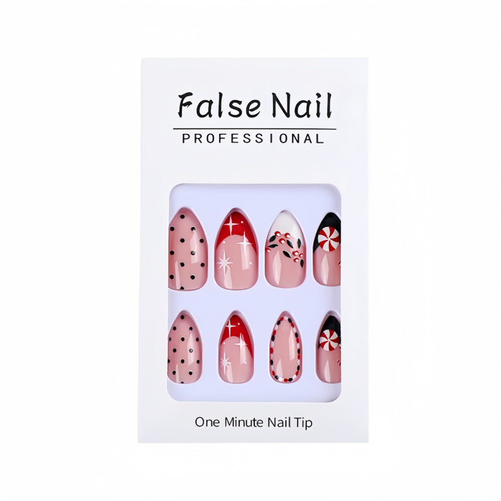 Wholesale 24 Pieces/ box Christmas Windmill Short Water Drop Nails