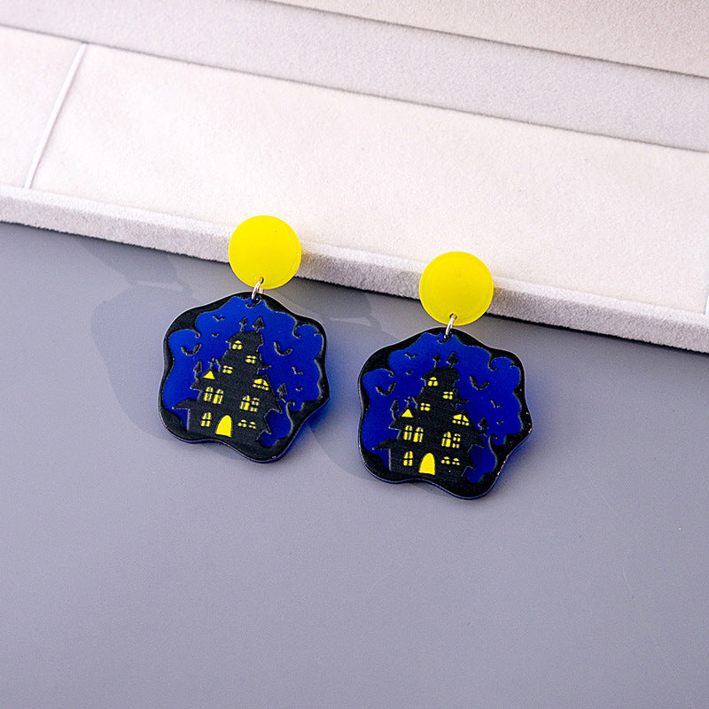 Wholesale Halloween Cartoon Ghost Acrylic Earrings ACC-ES-MDD044