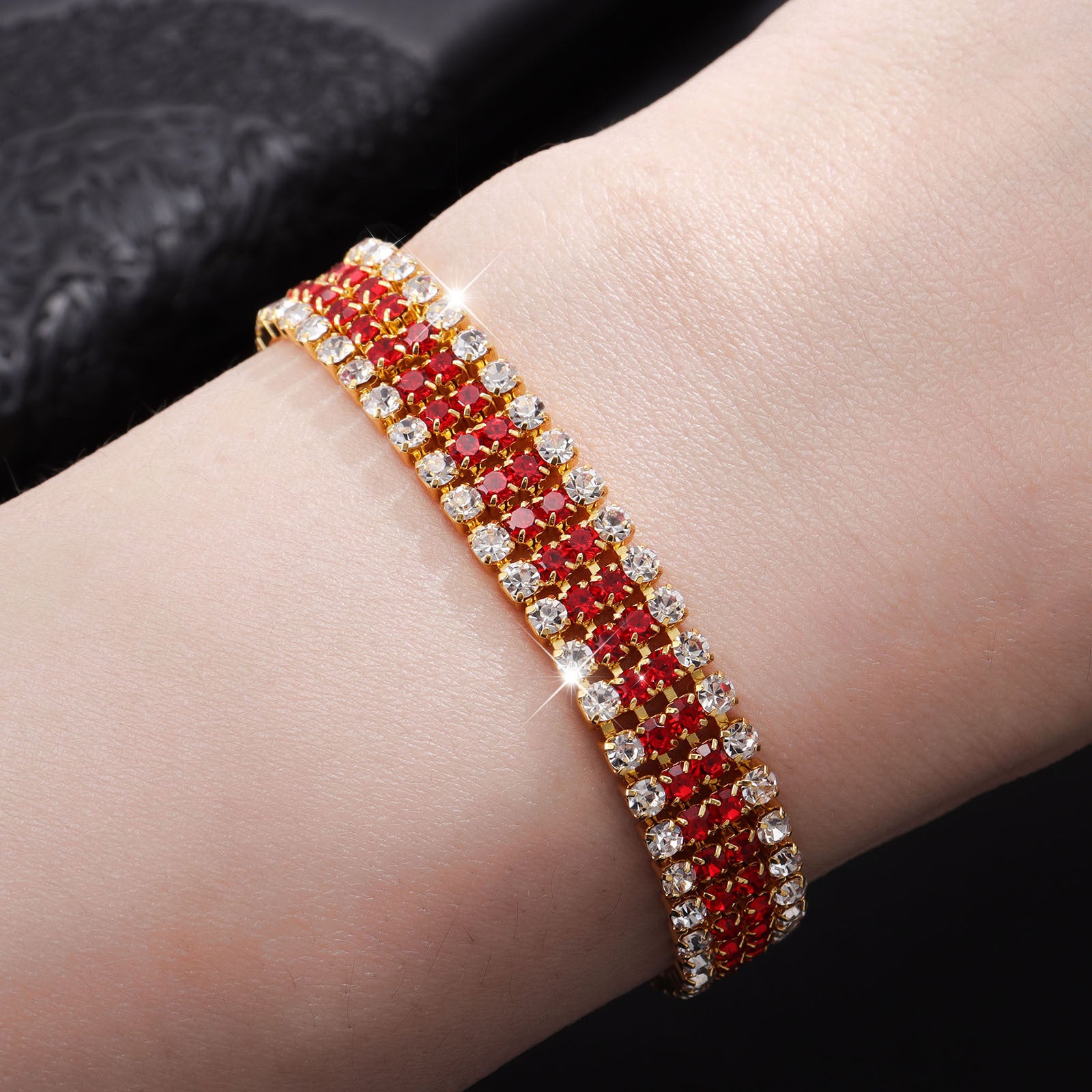 Wholesale Roman Crystal Bracelet Gold Full Diamond Claw Chain ACC-BT-LR007
