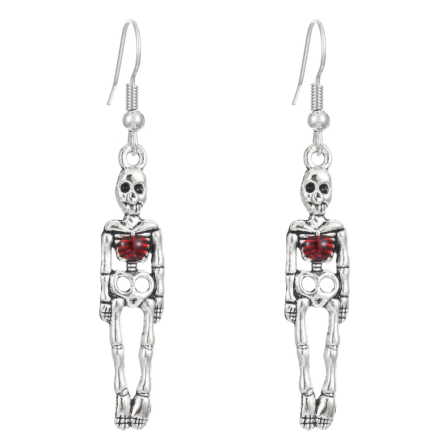 Wholesale Alloy Gothic Earrings  Skull Heart Vintage Silver Finish Jewelry Accessory