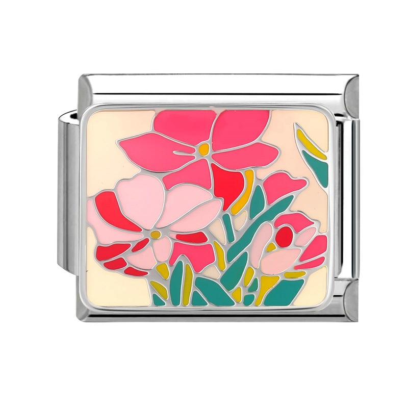 Wholesale  Italian Magic DIY Creative Steel Base Flower Module  Handmade Craft Charms