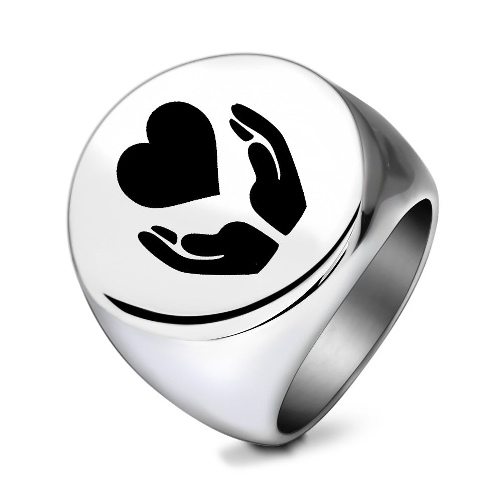 Wholesale   titanium steel 12MM 22MM round smooth  love ring