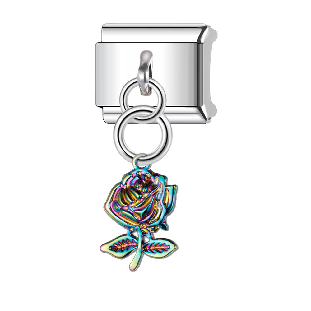 Wholesale Italian Charm Bracelet 9mm DIY Splicing Stainless Steel Laser Personalized Composable Bracelet