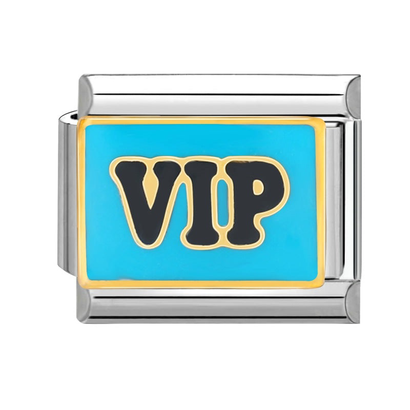 Wholesale  Italian Charm Bracelet 9mm DIY  Blue Series Creative Stainless Steel Composable Bracelet