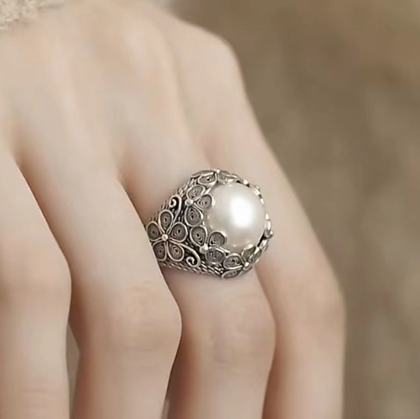 Wholesale Filament Inlaid Ring Flower  Light Luxury Open Finger Ring