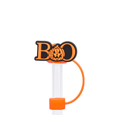 Wholesale Random 100pcs Halloween 10MM PVC Straw Tube Cap ACC-SCR-YiQu002