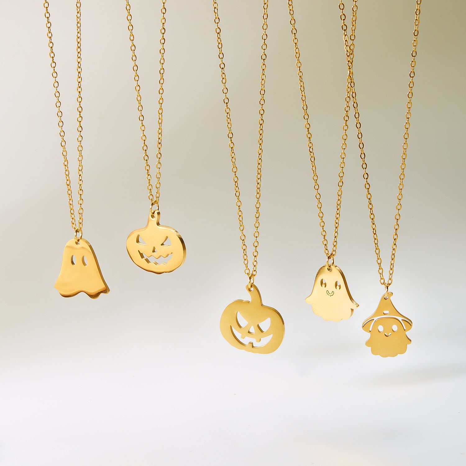 Wholesale Stainless Steel  Ghost Necklace Pumpkin  Pendant Trendy Jewelry Accessory