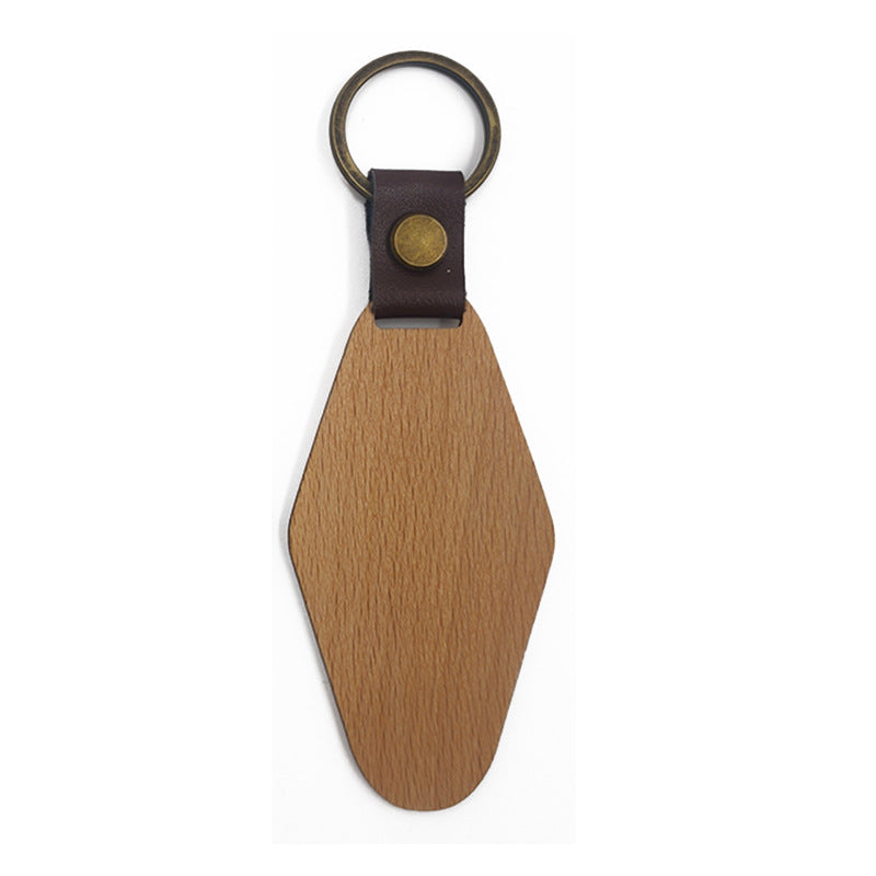 Wholesale PU DIY Wooden Keychain