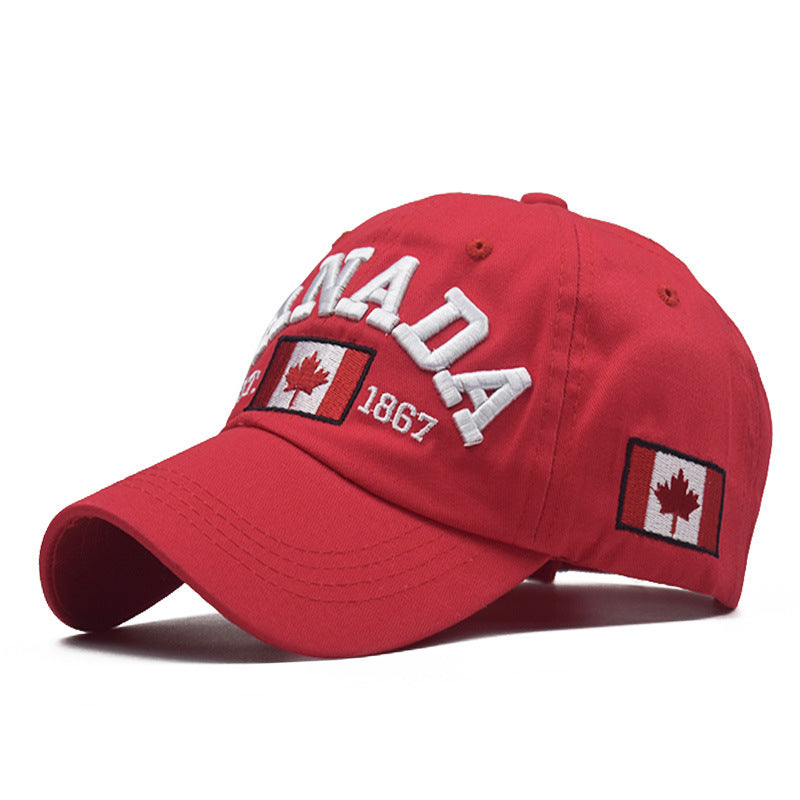 Wholesale Fashion Cotton Baseball Cap With Canada Letter Unisex Curved Brim Adjustable Sun Hat