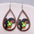 Wholesale Ghost Wooden Earrings Pumpkin Spider Skull Bat Water Drop Wooden Earrings