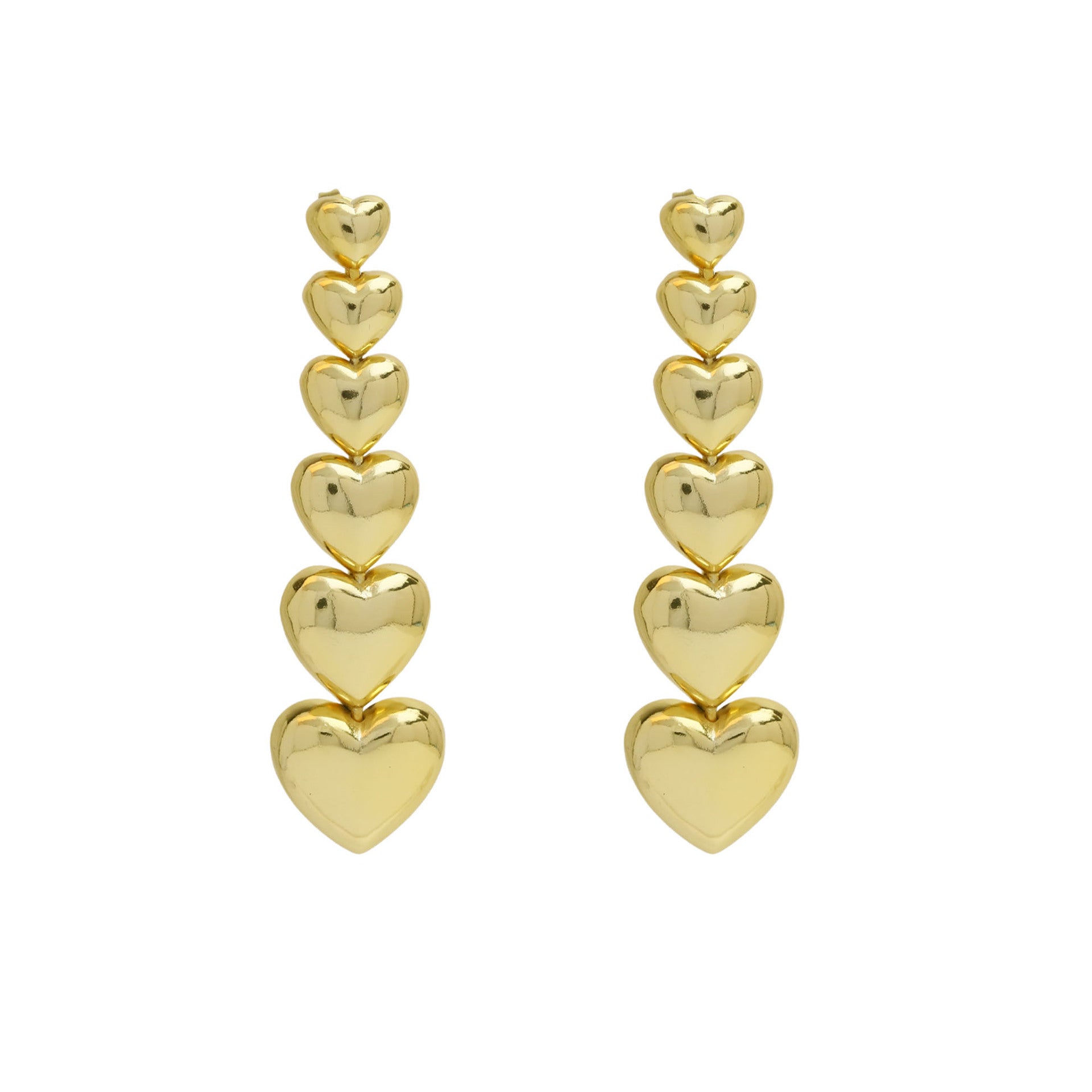 Wholesale copper plated real gold exaggerated love heart heart earrings