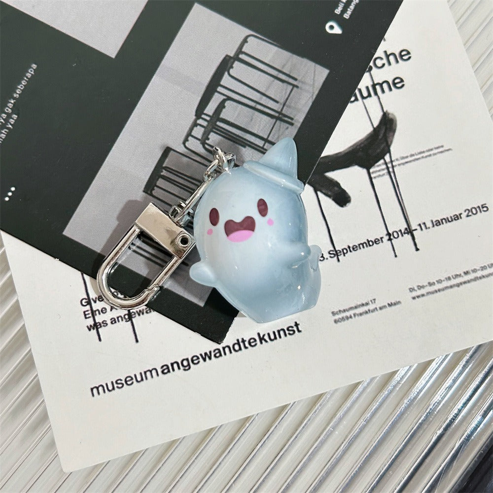 Wholesale Glow-in-the-Dark Laughing Ghost Resin Keychain  Bag Charm Gift