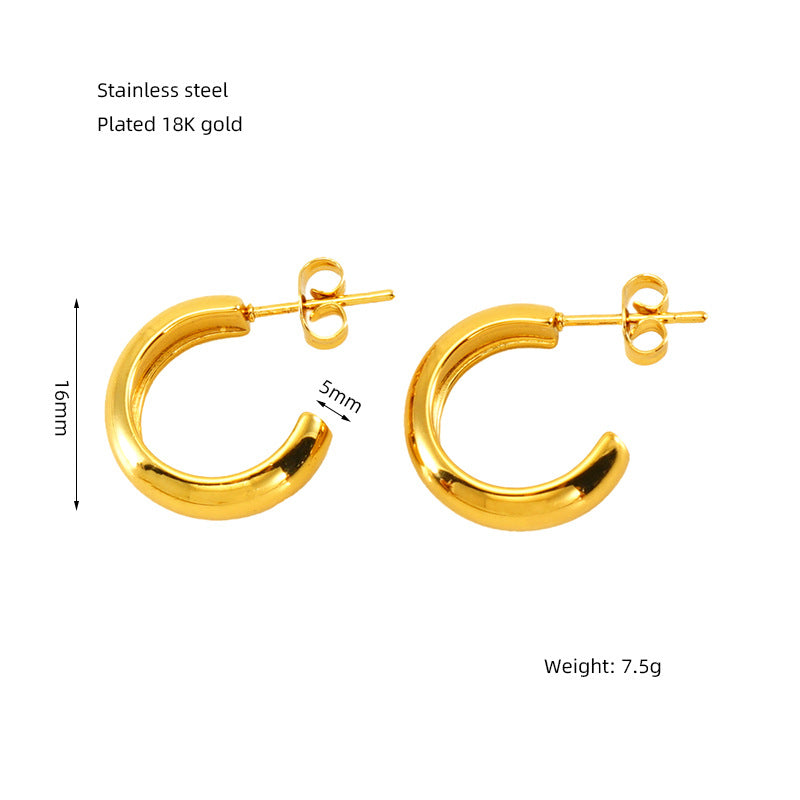 Wholesale  stainless steel plated 18k gold earrings