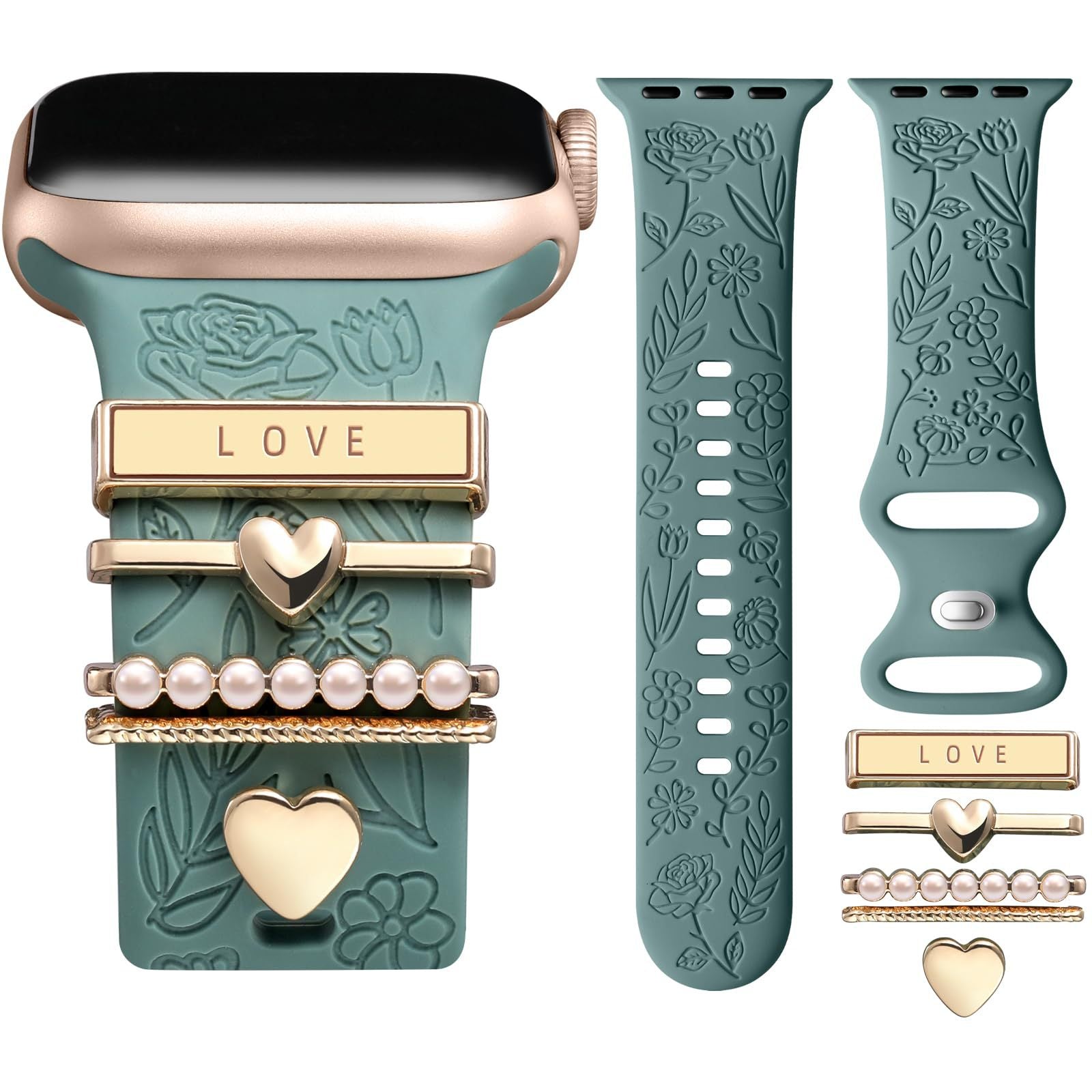 Wholesale Love Heart Alloy Watch Strap Charm Pendant Chic DIY Jewelry Accessory For Boutique Resale