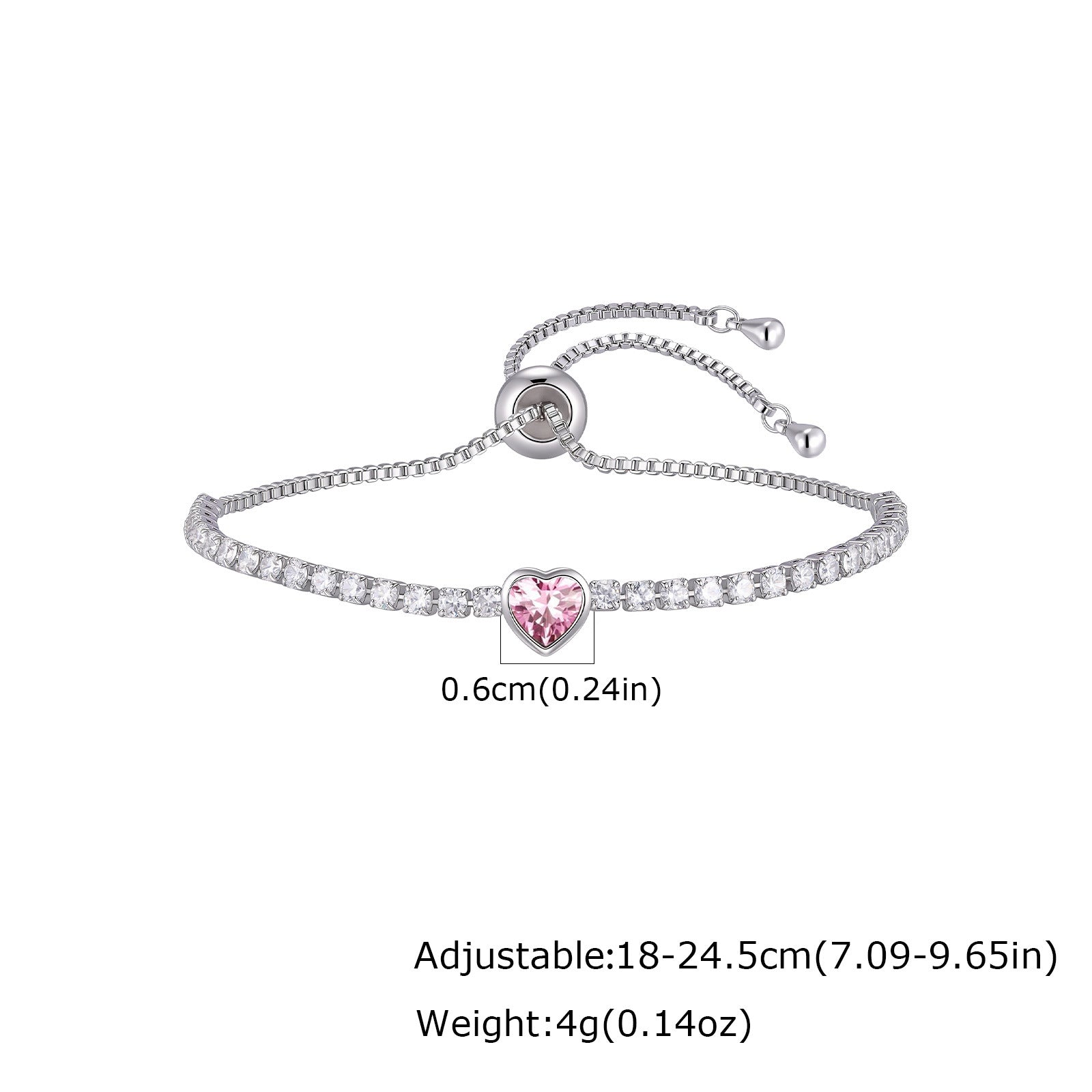 Wholesale Modern January Birthstone Tennis Bracelet Copper Electroplated Women S Chic Jewelry Accessory Gift