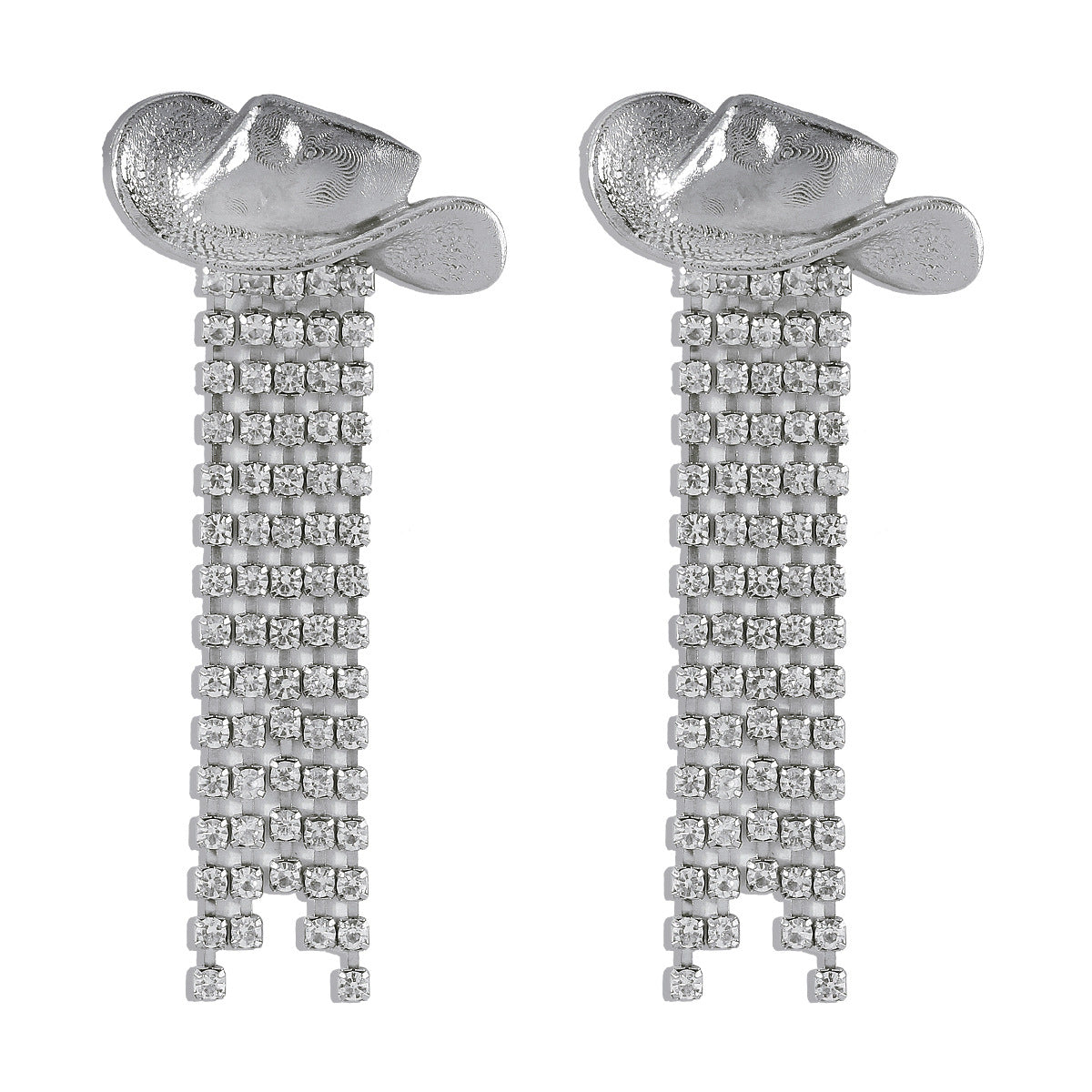 Wholesale  Western Denim style hat tassel earrings