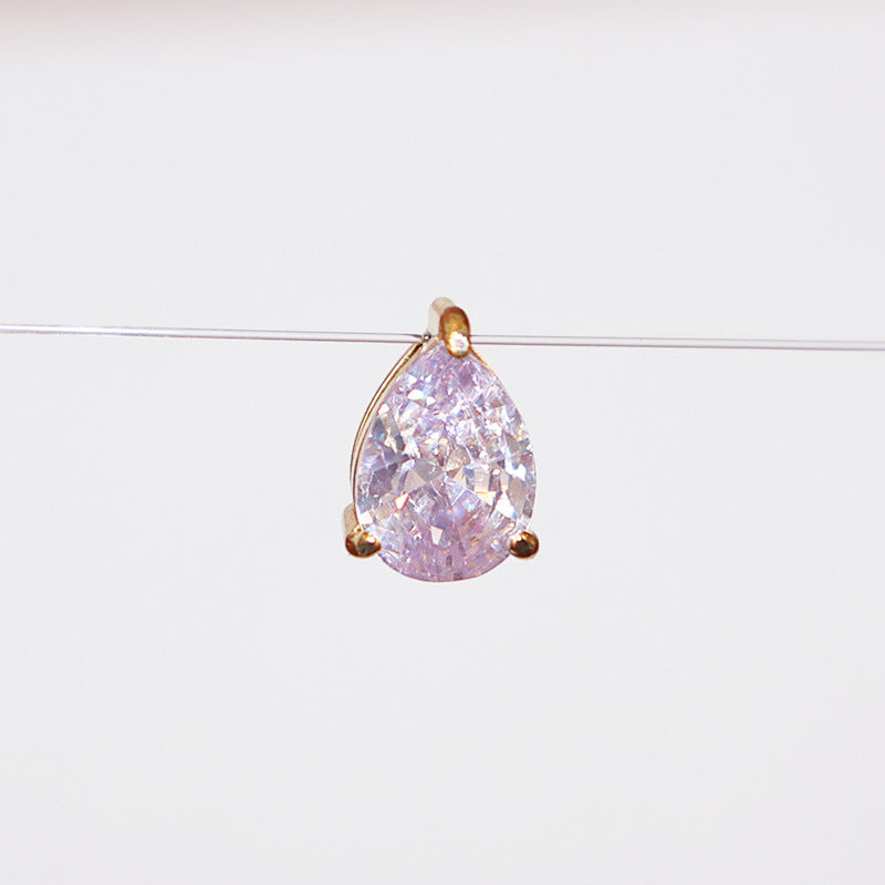 Wholesale DIY accessories stainless steel pear-shaped teardrop zircon pendants