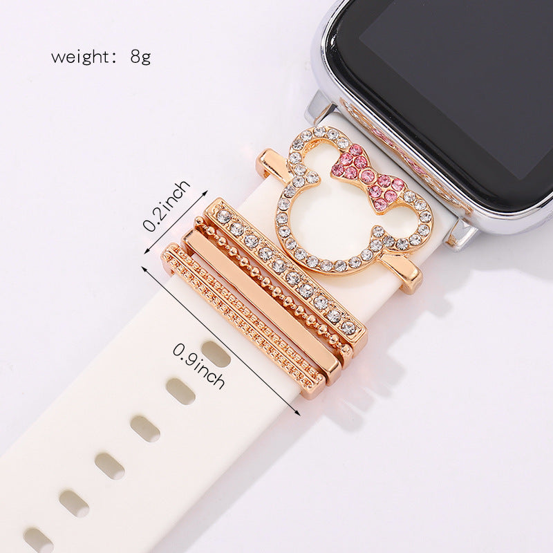 Wholesale Cross-border European and American Apple Watch strap decorative ring simple all-match fashion new decorative nail multi-layer suit