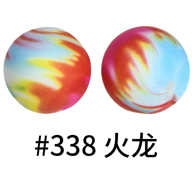 Wholesale 50pcs 15mm Western Style Leopard Skull Color Aztec Printed Silicone Balls Beads ACC-BDS-HeSheng004