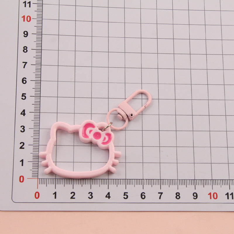 Wholesale Hollow Cartoon Cat Head Keychain Pendant - Trendy Bag Charm Decorative Accessory for Gift Resale