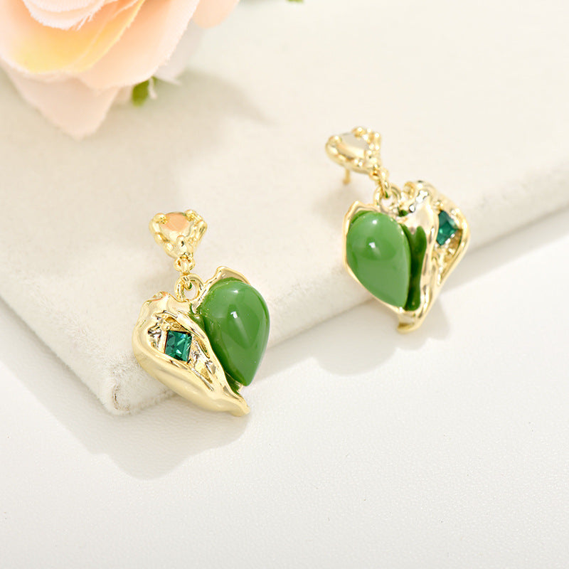 Wholesale Love Silver Needle Resin Heart Earrings ACC-ES-Jiuj002