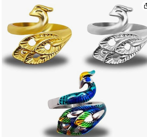 Wholesale Vintage Style Feather Flower Pattern Ring Set